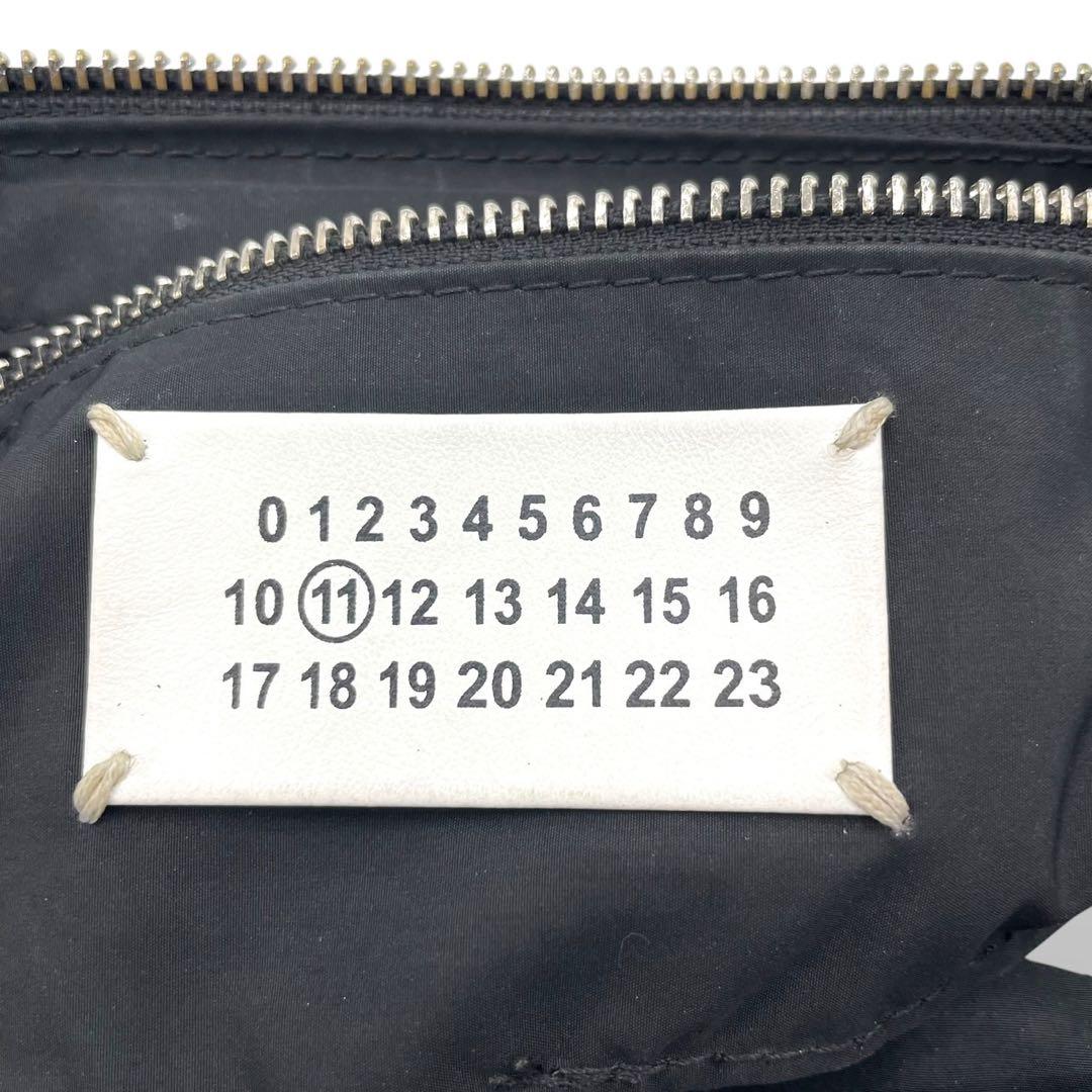 美品　希少モデル　マルジェラ　ウエストポーチ　ボディバッグ　総柄　レザー　白