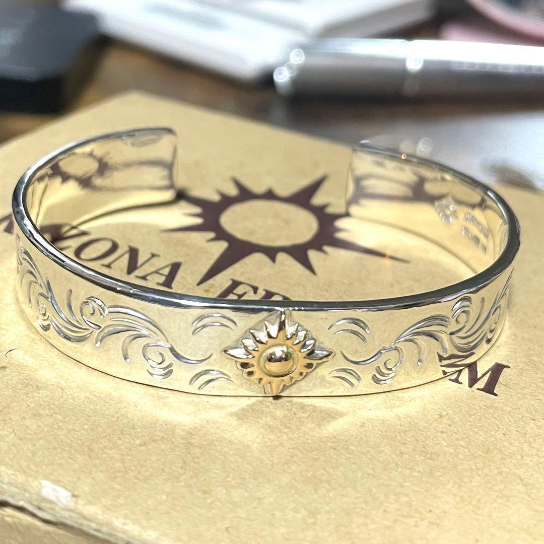 B-46 極美品　アリゾナフリーダム バングル　12mm k18 太陽神　金