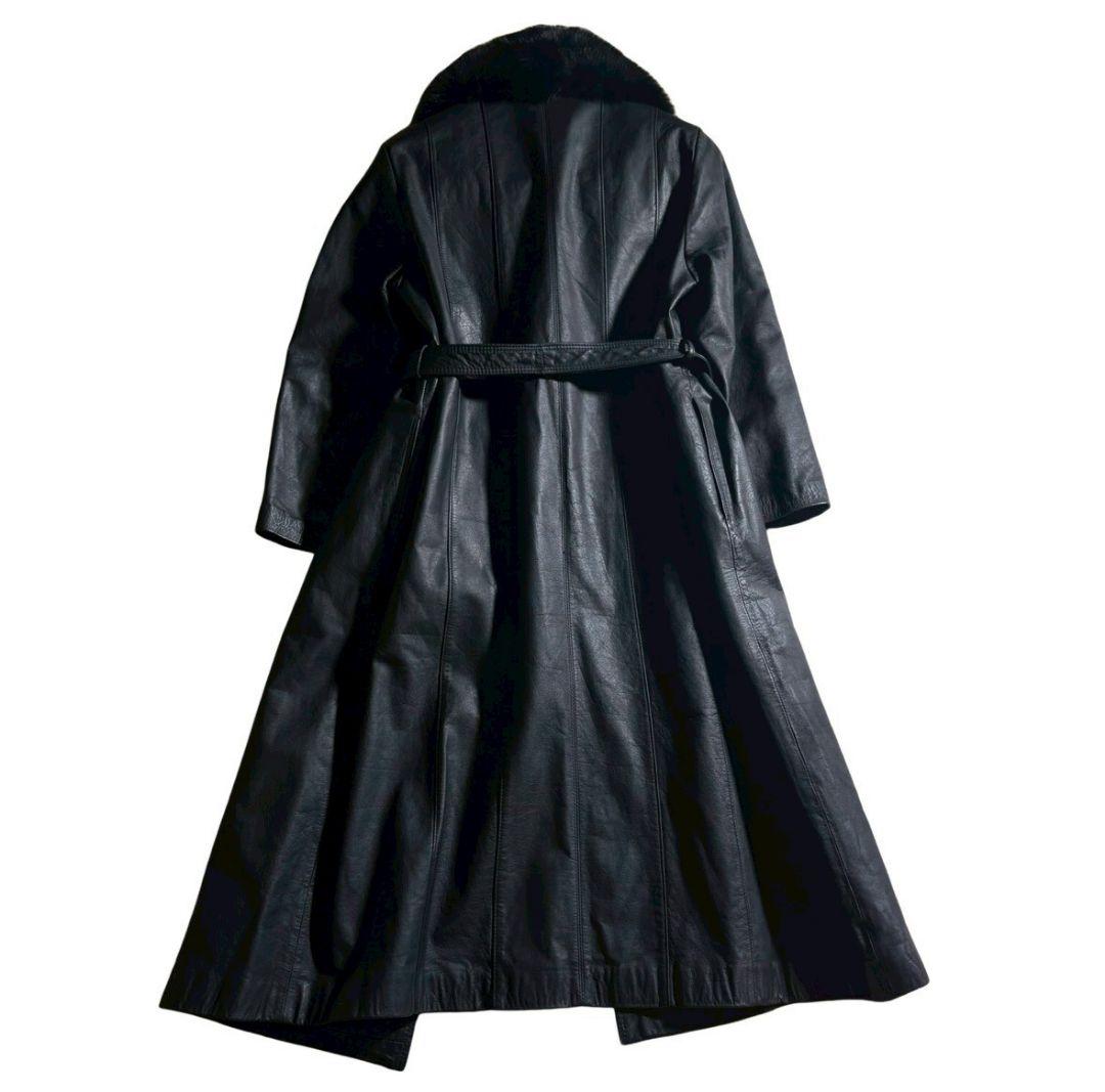 パルティーナ レザー ロングコート ファー ベルト