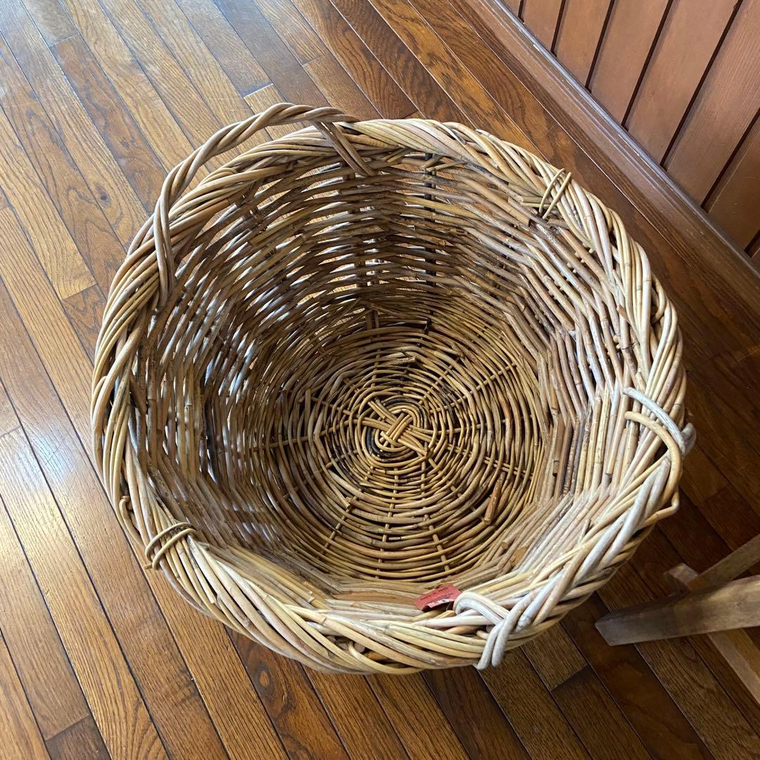 フランス アンティーク　籐籠　ラタン バスケット　アルデンヌ製　パニエ　大型