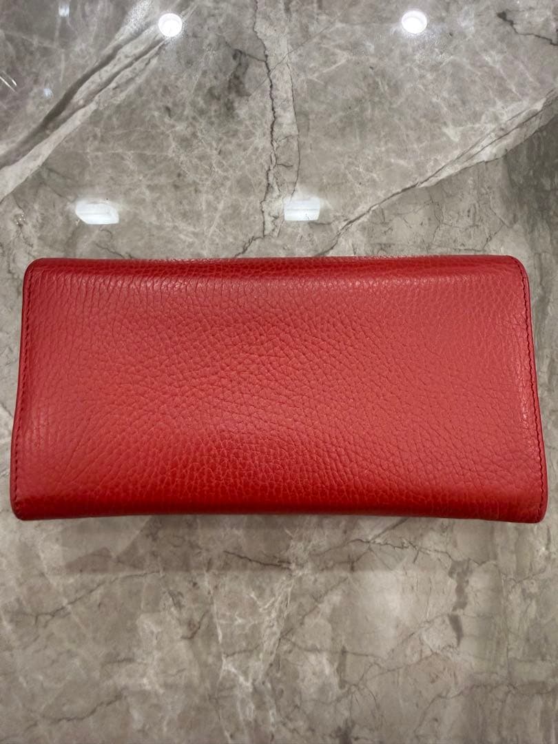 極美品！即発送！GUCCIインターロッキング長財布 ★赤★