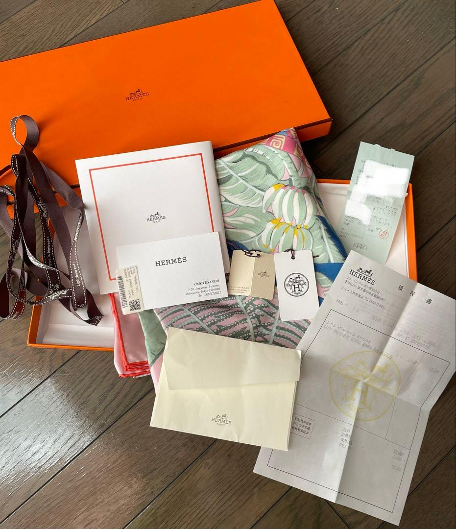 エルメス　表参道店購入　スカーフ レクタングル ALOHA アロハ 総柄