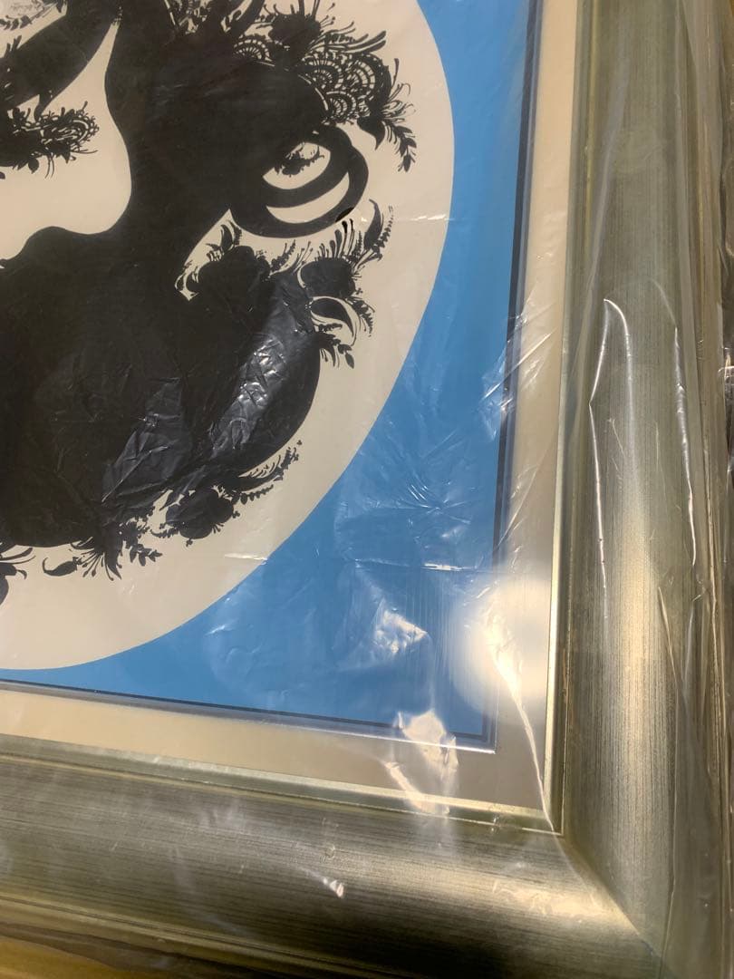 ビョンヴィンブラッド 大型シルバー額ビンテージブルーシルエット少女