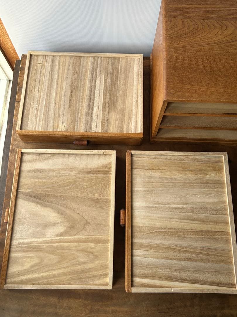 ヴィンテージ 3杯小引き出し レターケース 古道具 ドロワー 抽斗 収納