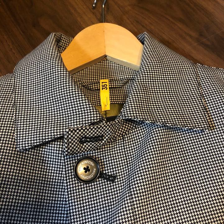 マッキントッシュフィロソフィー／千鳥チェックステンカラーコート