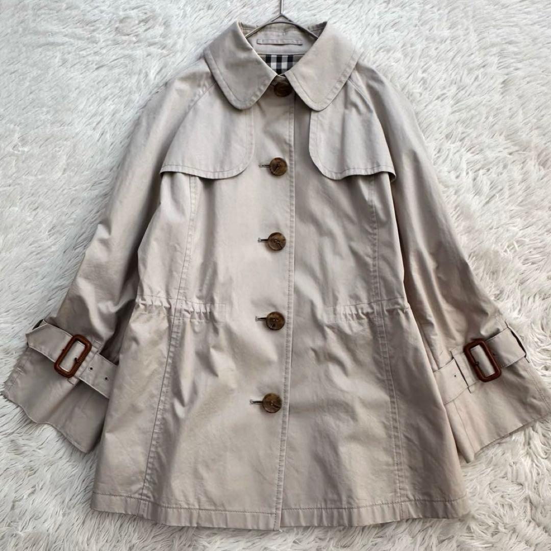 バーバリーロンドン トレンチコート ショート丈 ノバチェック ベージュ L 春物