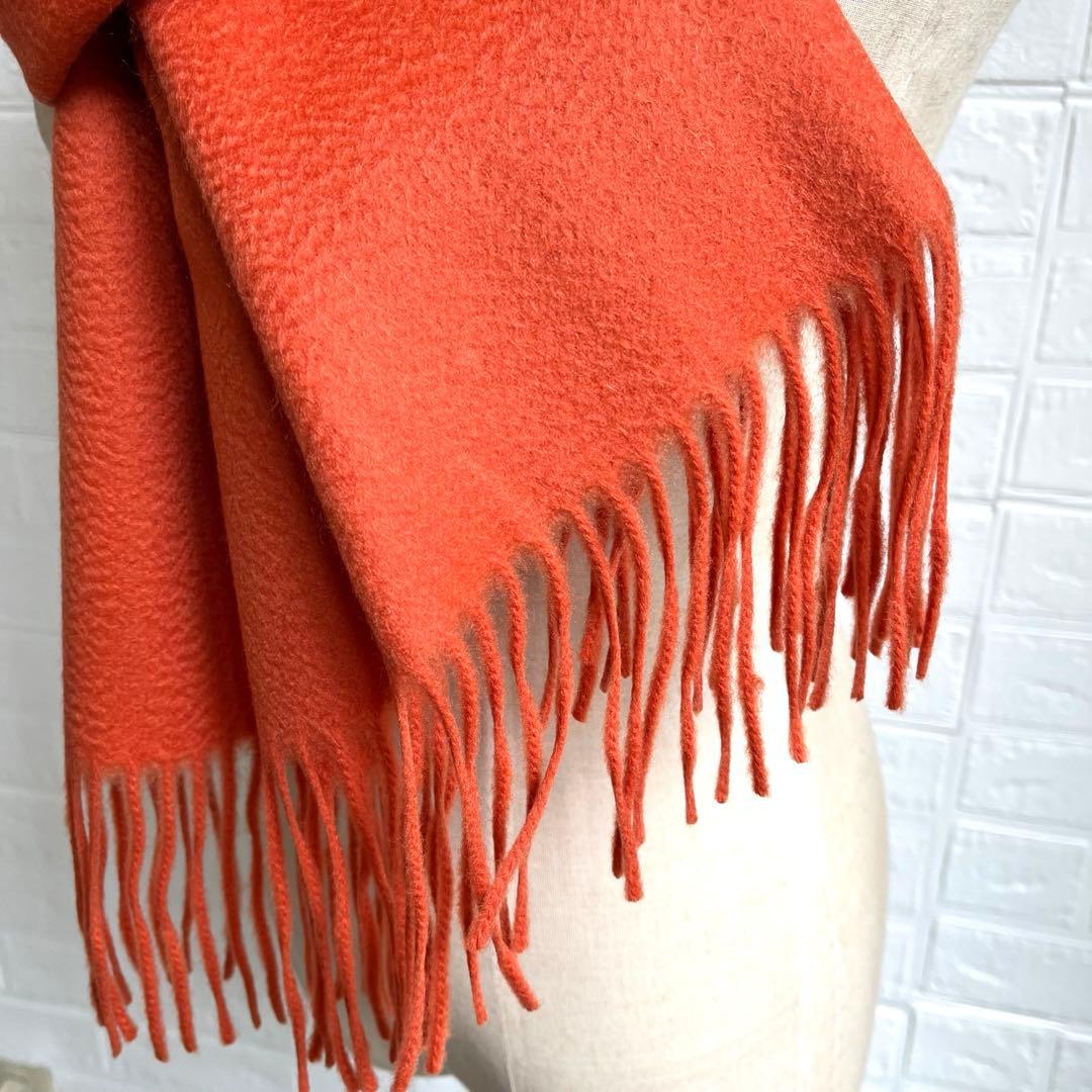 極上カシミヤ100%☆大判 ストール☆オレンジ