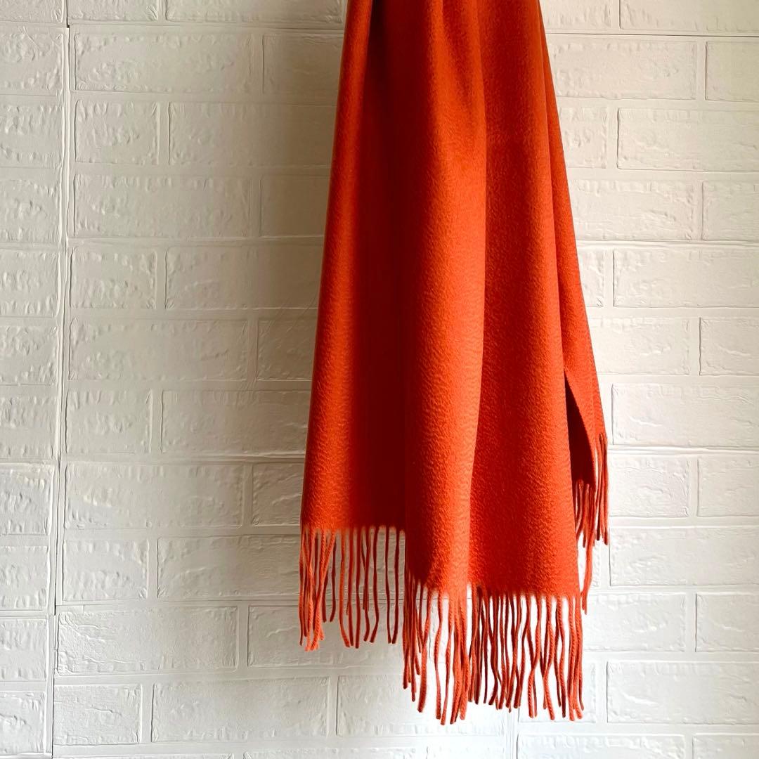 極上カシミヤ100%☆大判 ストール☆オレンジ