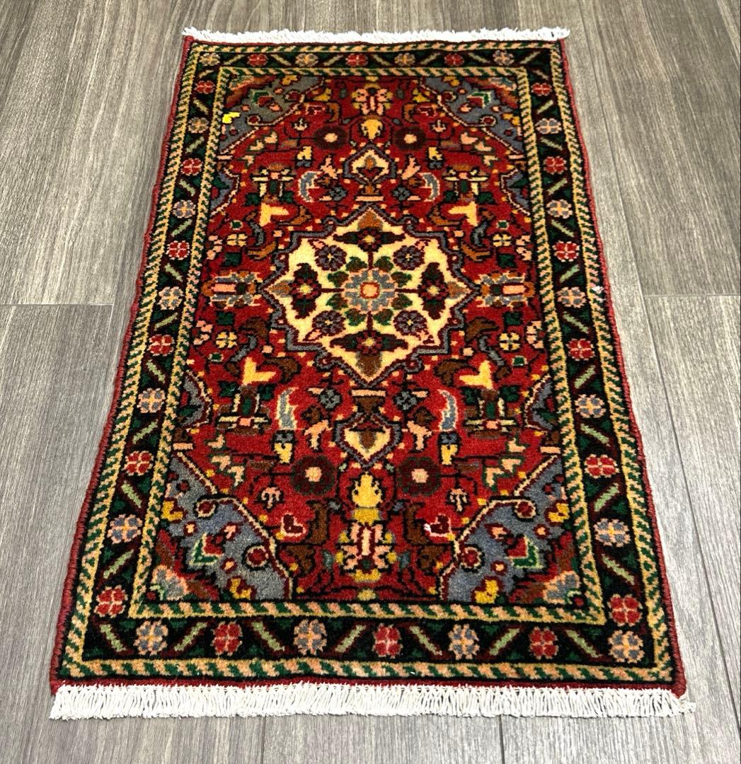 78x49ペルシャ絨毯年代織りハマダン絨毯ヴィンテージ絨毯