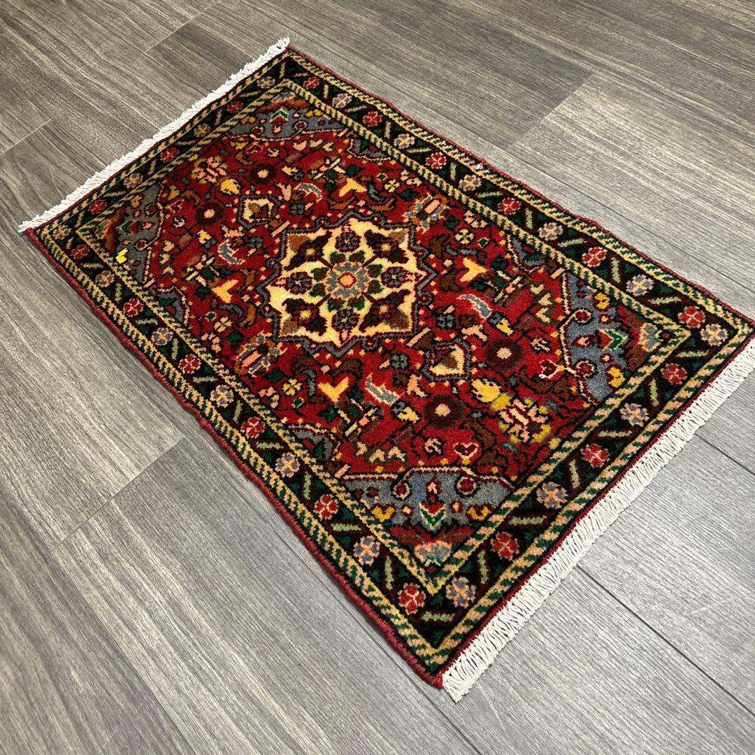 78x49ペルシャ絨毯年代織りハマダン絨毯ヴィンテージ絨毯