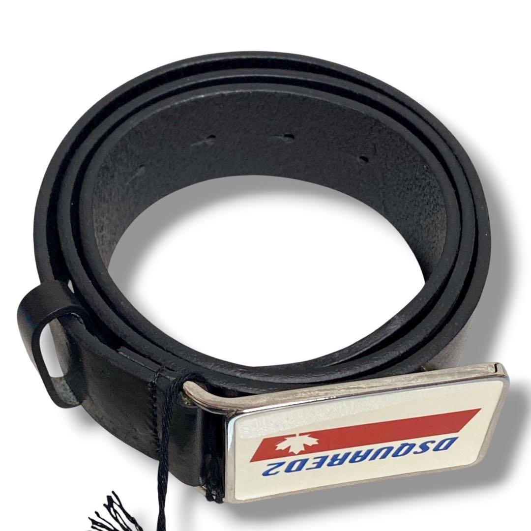 ディースクエアード 良品 タグ付き イタリア製 スクエアロゴバックル ベルト