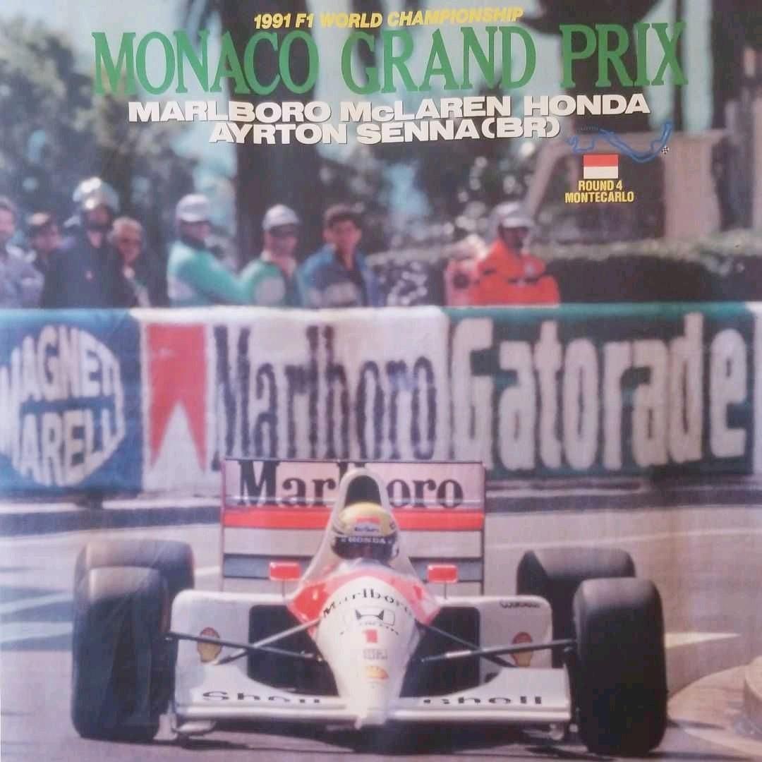 プレミア品・美品】アイルトンセナ タペストリー 1991モナコGP