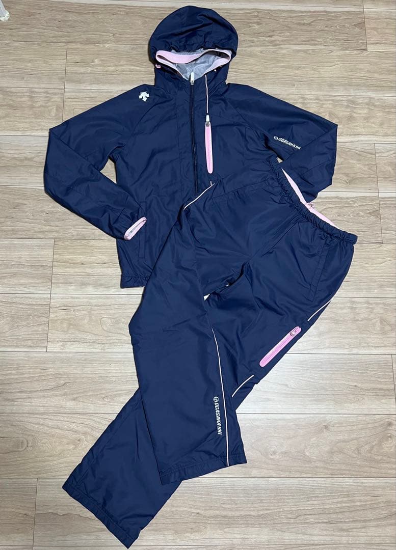 デサント オガサカスキー ウインドブレーカー セットアップ ネイビー　M