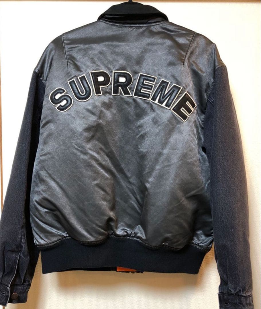 ジャケット・アウター Supreme Denim Sleeve Ma-1 \"Black\"