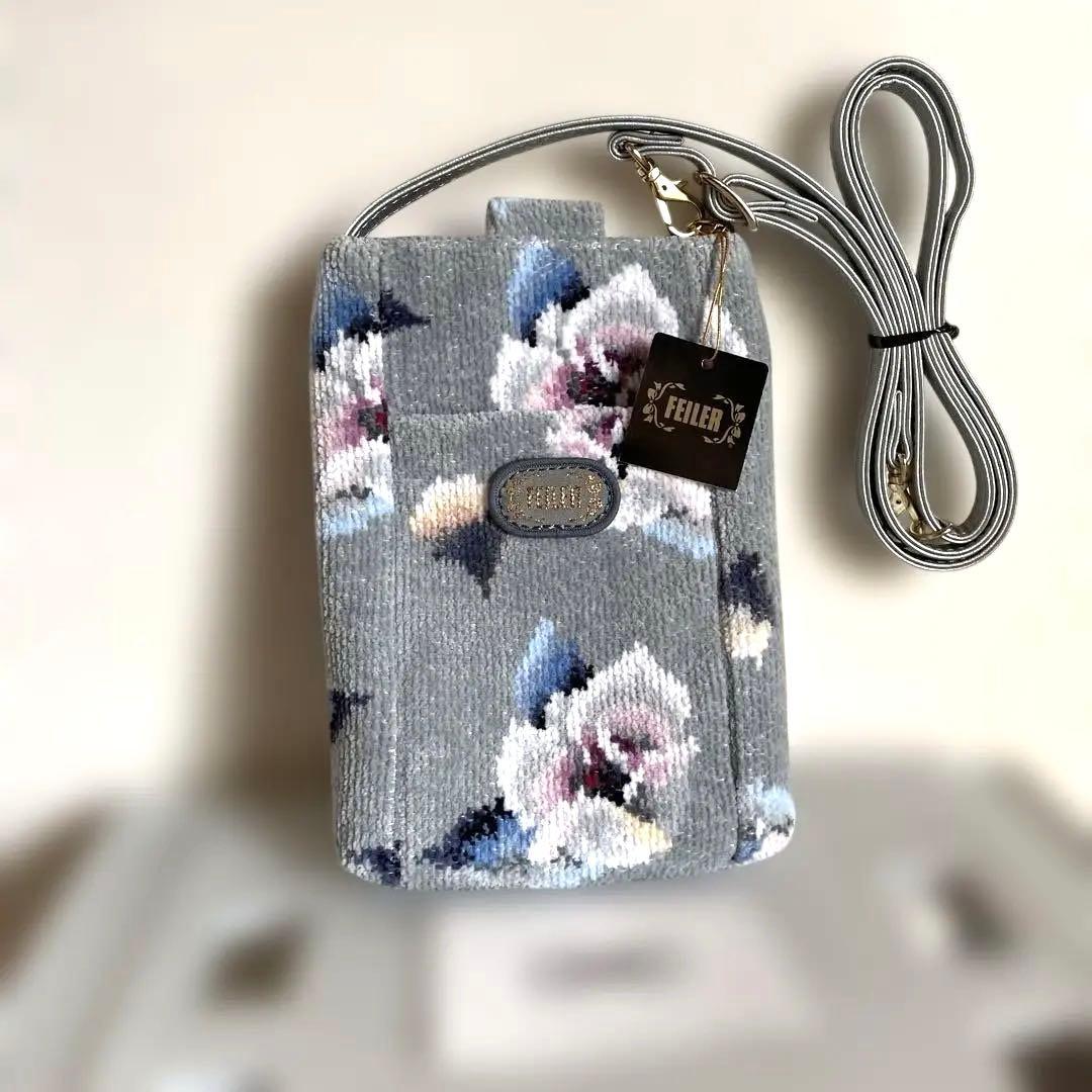 未使用品 FEILER フェイラー ローランサン スマホ ショルダー バッグ