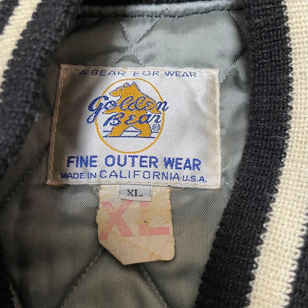 【激レア】70s〜80s golden bear スタジャン USA製 黒 XL