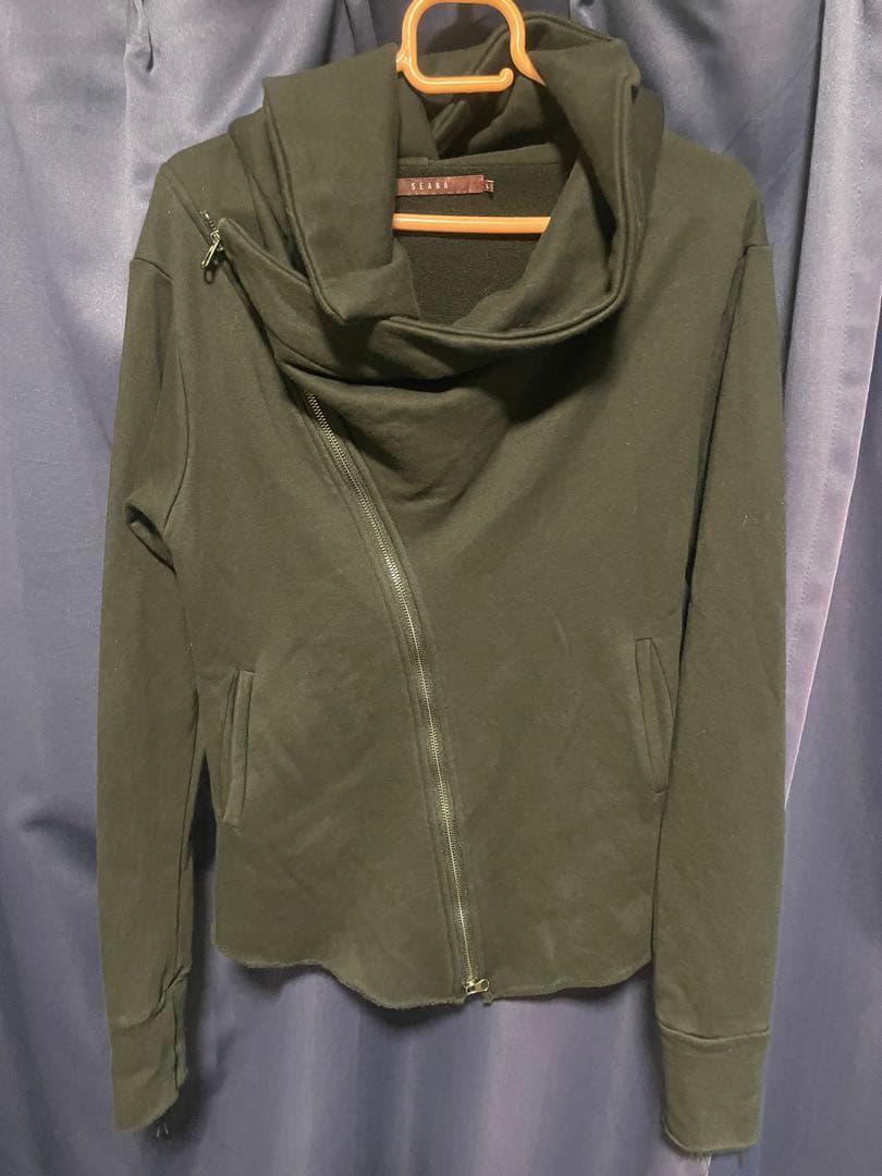 SEANA シーナ 変形 ジップ パーカー 黒 アシンメトリー 希少 平成