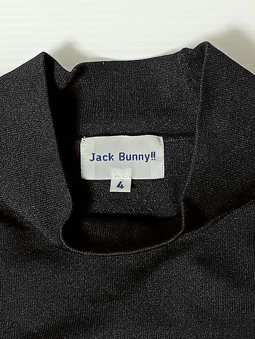 JACK BUNNY　ロゴ入り半袖　ネックシャツ　ブラック　サイズ4