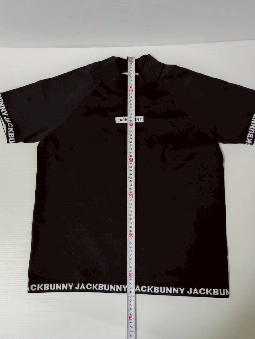 JACK BUNNY　ロゴ入り半袖　ネックシャツ　ブラック　サイズ4