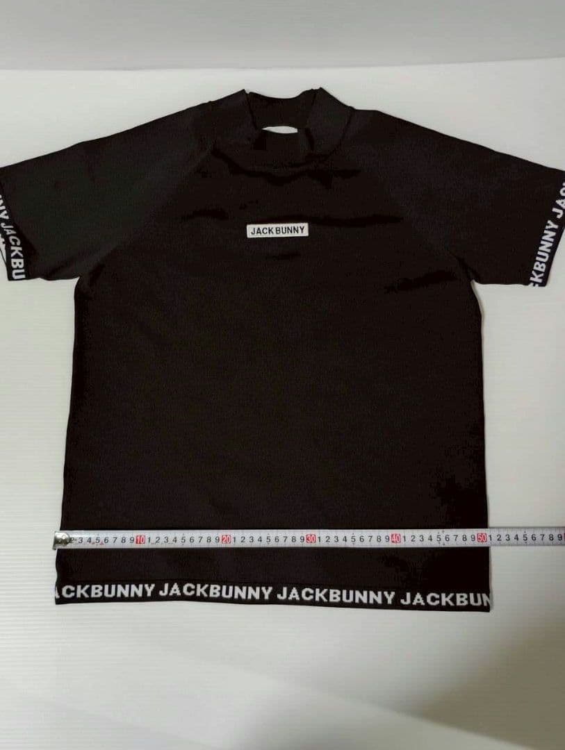 JACK BUNNY　ロゴ入り半袖　ネックシャツ　ブラック　サイズ4