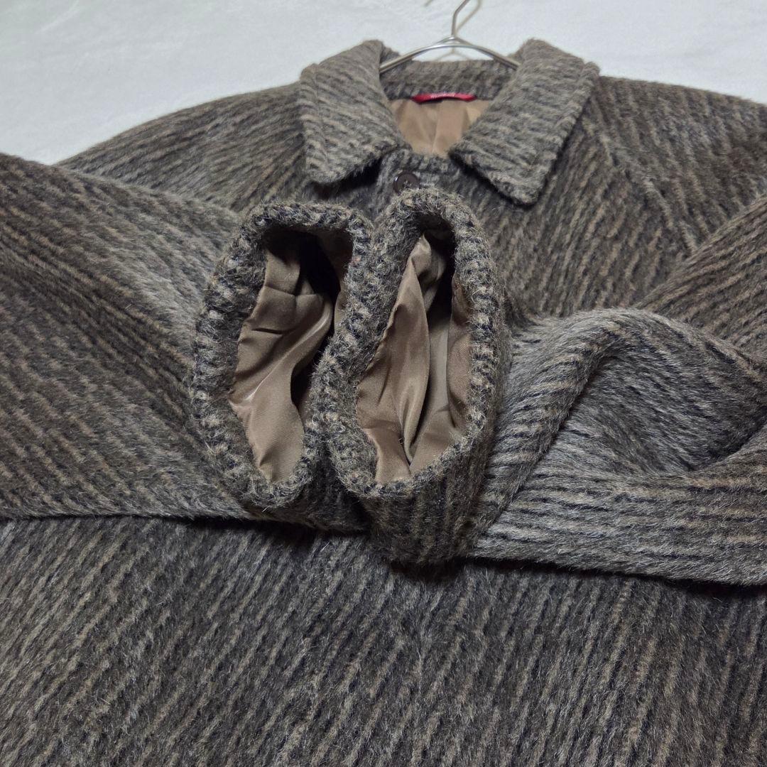 【極美品】DURBAN アルパカ100% ロングコート 高級 起毛 グレー L