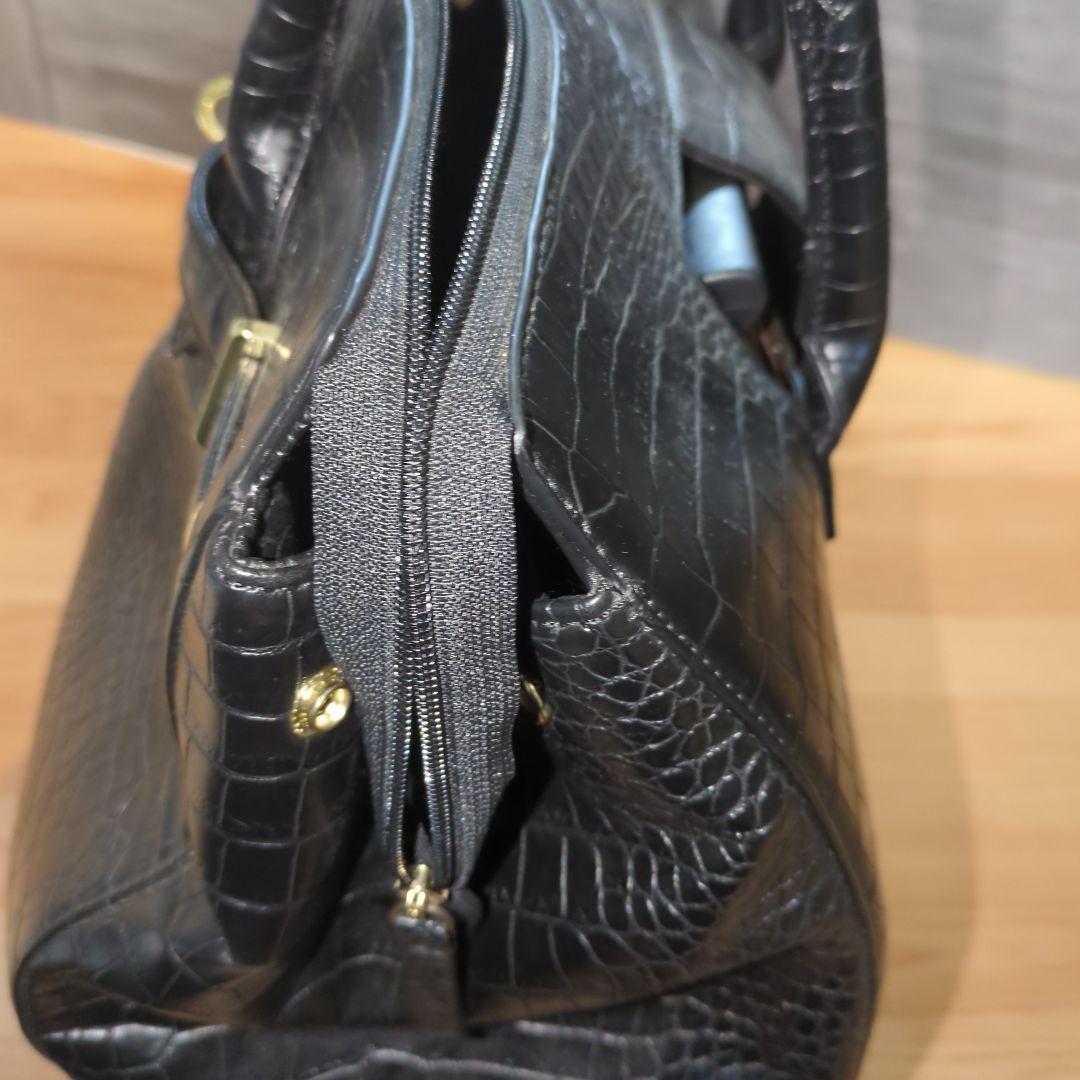 cooco クーコ　クロコ型押しキャリーカート　アルミハンドル　2way 黒