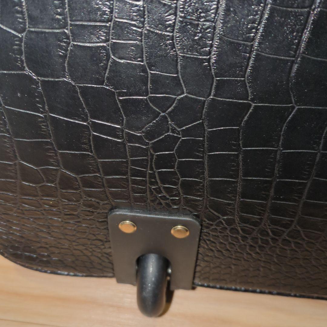 cooco クーコ　クロコ型押しキャリーカート　アルミハンドル　2way 黒