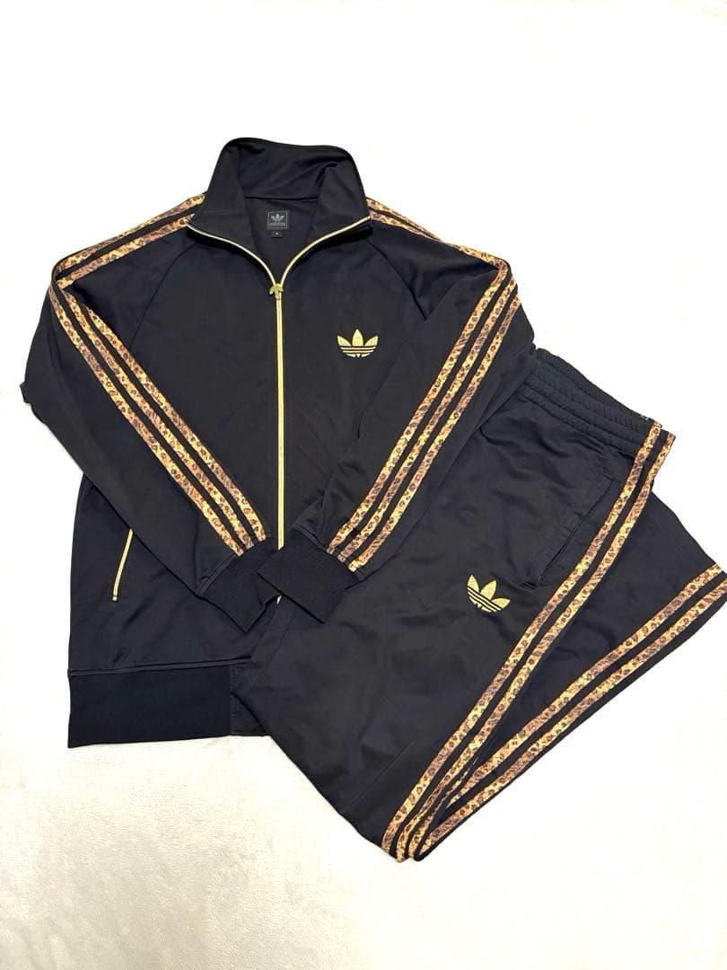 小栗旬着用♦︎adidas レオパードジャージ　トラックジャケット豹柄セットアップ