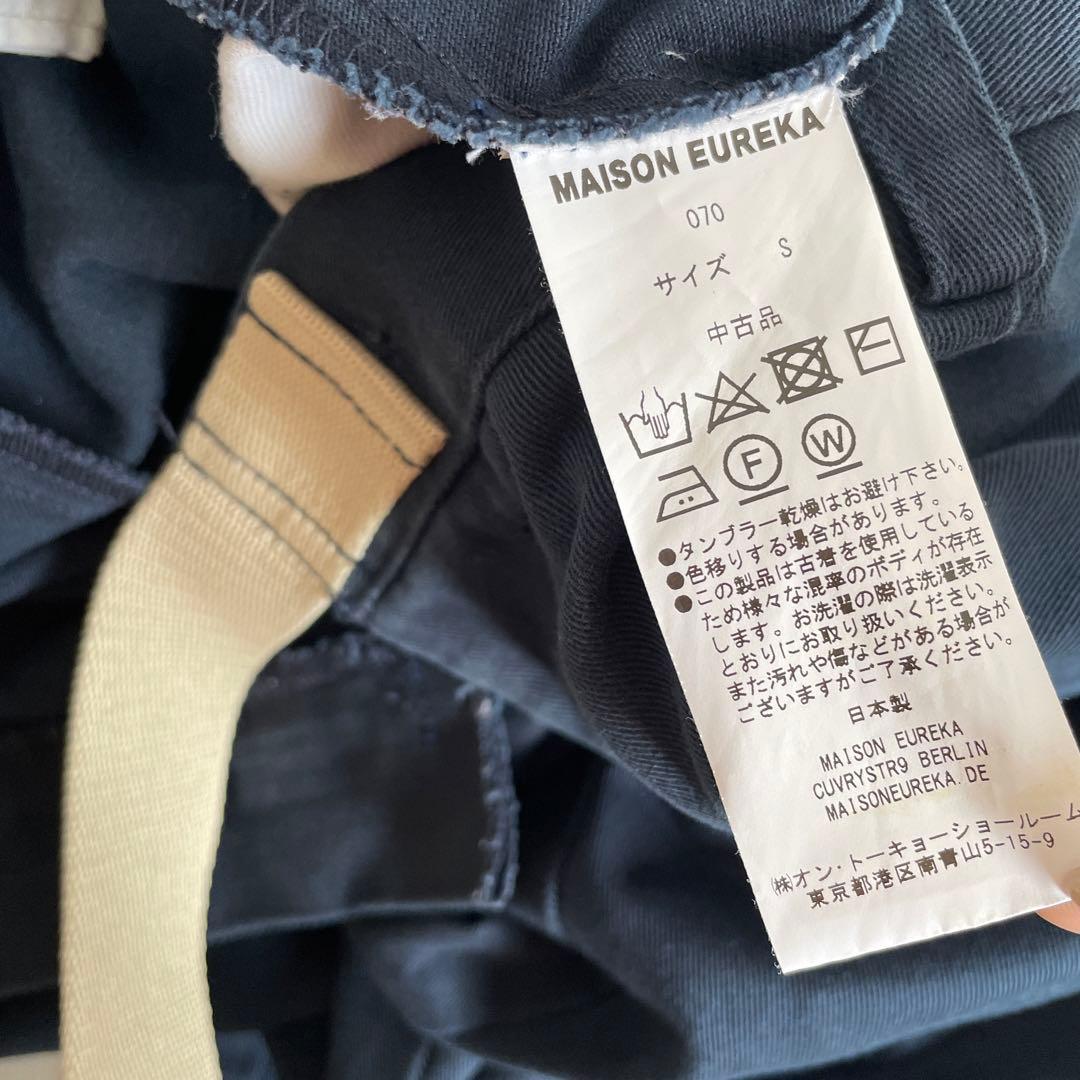 ♯ メゾンエウレカ　ヴィンテージ　リワークチノ　ワイドパンツ　ラップ　ネイビーS