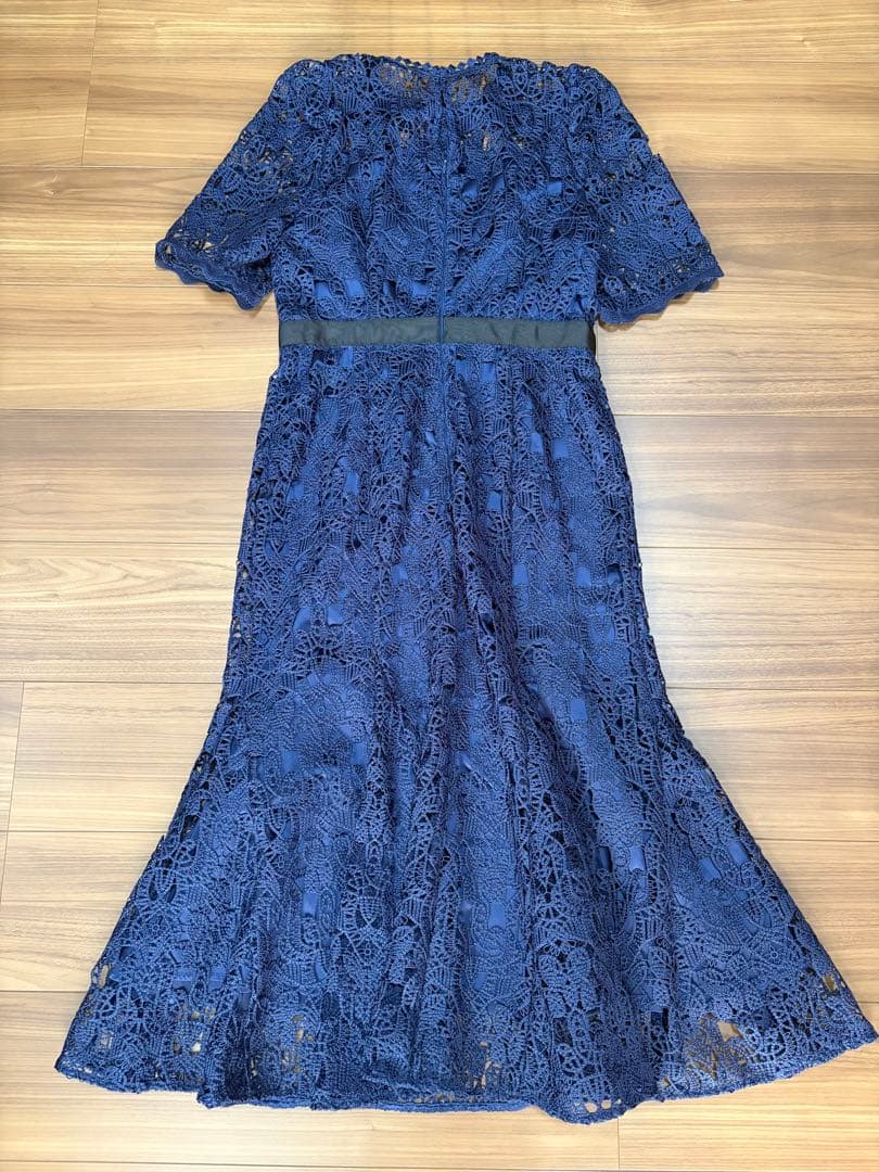 セルフォード レースワンピース 紺 ネイビー 結婚式 膝丈 - メルカリ