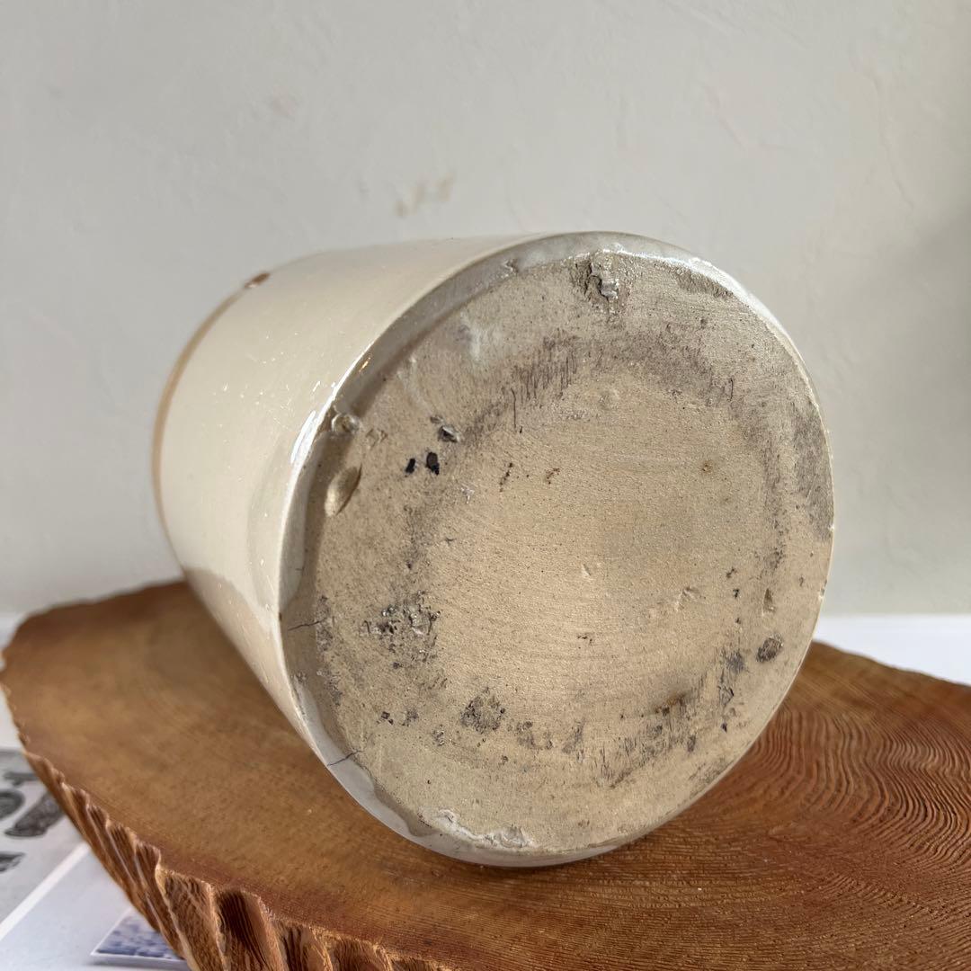 k147 英国アンティーク ストーンウェア製ジャー（ジャムポット・ボトル