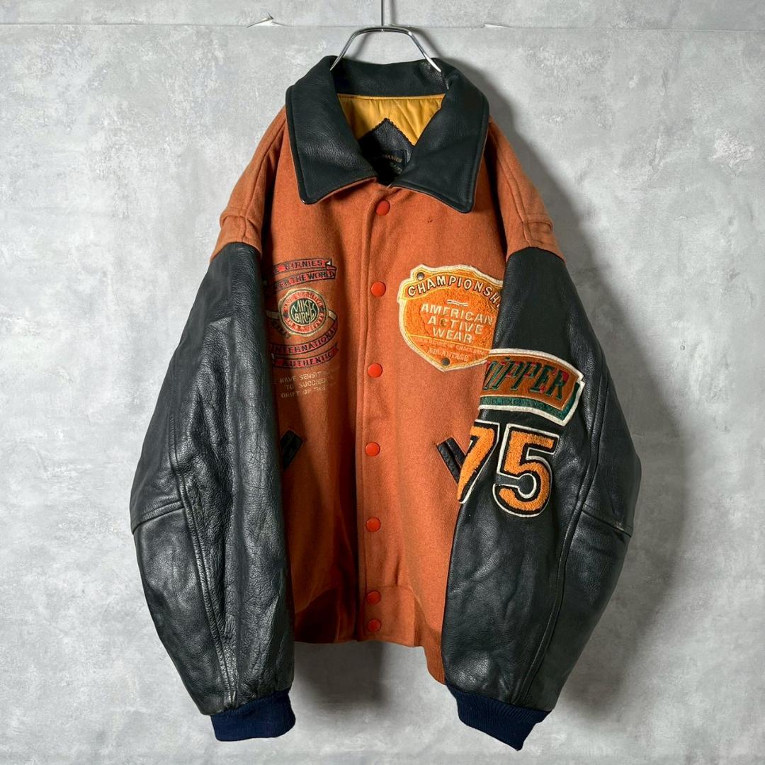 vintage 古着 レザースタジャン ブルドッグ ワッペン　PM30