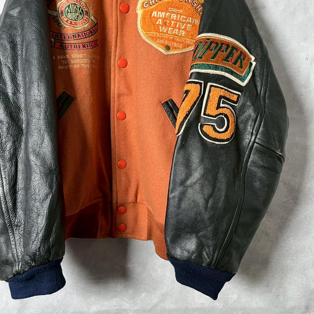 vintage 古着 レザースタジャン ブルドッグ ワッペン　PM30