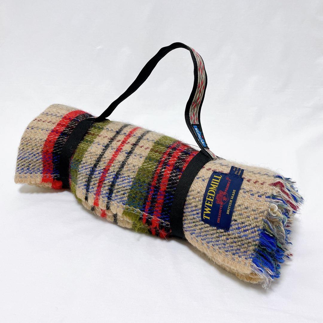 英国製TWEEDMILL ウールラグ + kavu キャリーストラップ セット