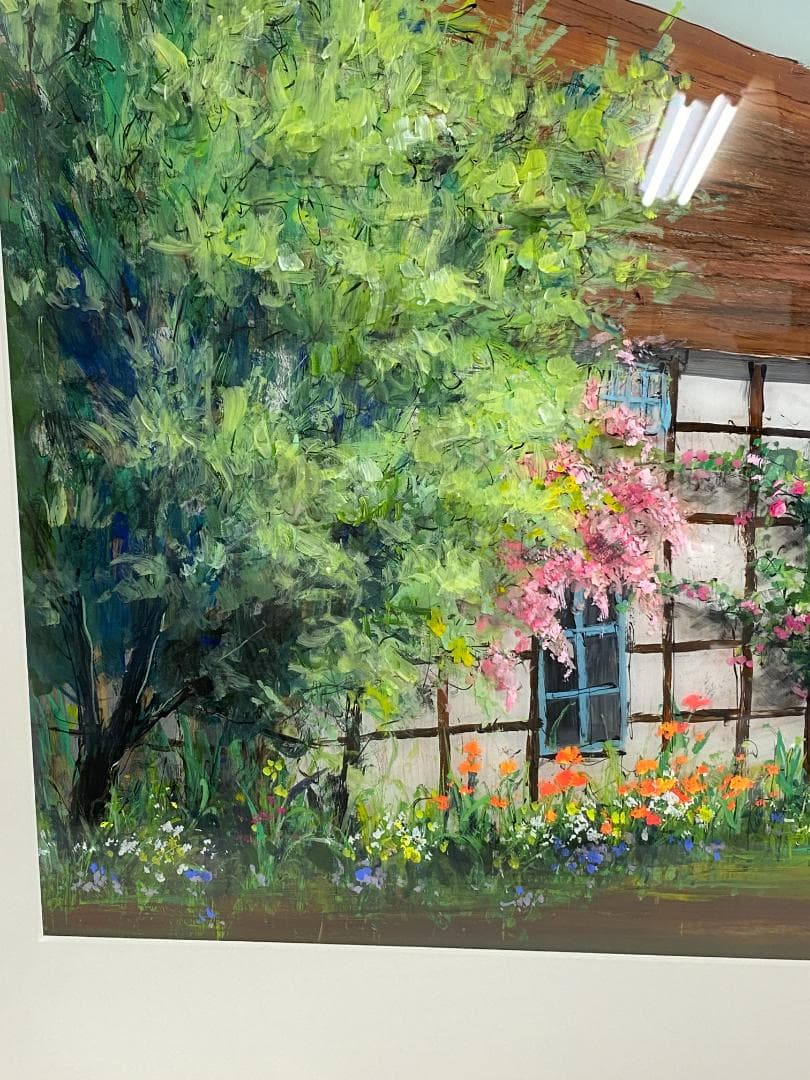 大野剛正　アクラス画 油彩画　額付