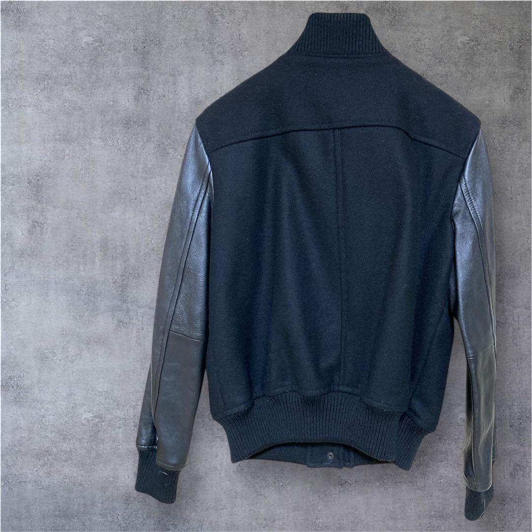 23区 ブルゾン ラムレザー コンビスタジャン ウール混 レザー