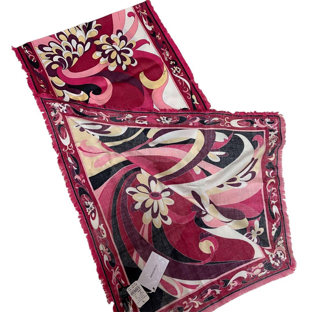 EMILIOPUCCIタグ付未使用品エミリオプッチ プッチ柄ストールマルチカラー