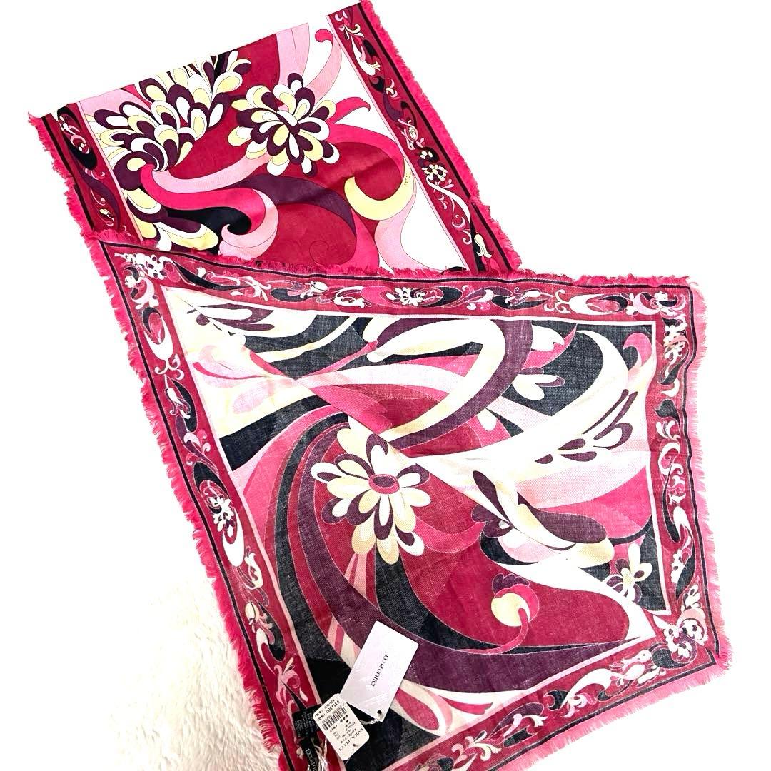 EMILIOPUCCIタグ付未使用品エミリオプッチ プッチ柄ストールマルチカラー