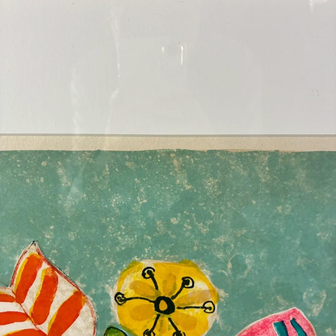 美品 ポール・アイズピリ「水差しの花束」リトグラフ 直筆サイン入