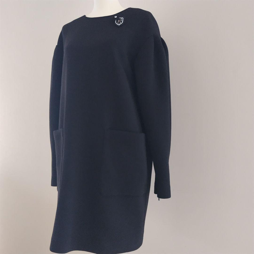 美品✨ ルネ コクーンシルエット ワンピース 36 ブラック ブローチ ゆったり