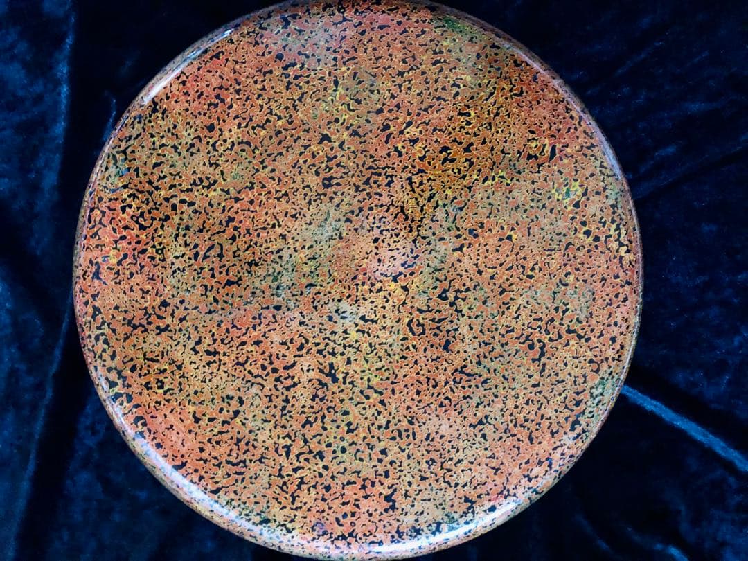 絢爛！瑠璃色おひつ ・茶櫃・漆器・茶碗入れ・収納箱☆モダン・レトロ