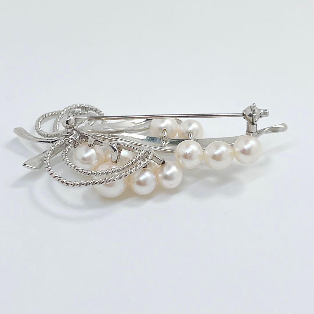 美品✨MIKIMOTO ミキモト パール　11球　ブローチ　コサージュ　リボン