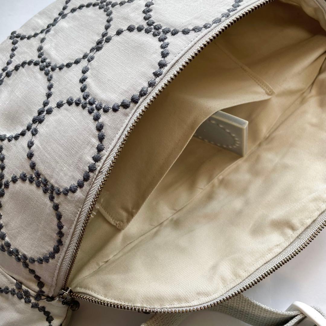 ミナペルホネン 最新タンバリンライトグレー　ハンドメイドボディバッグ