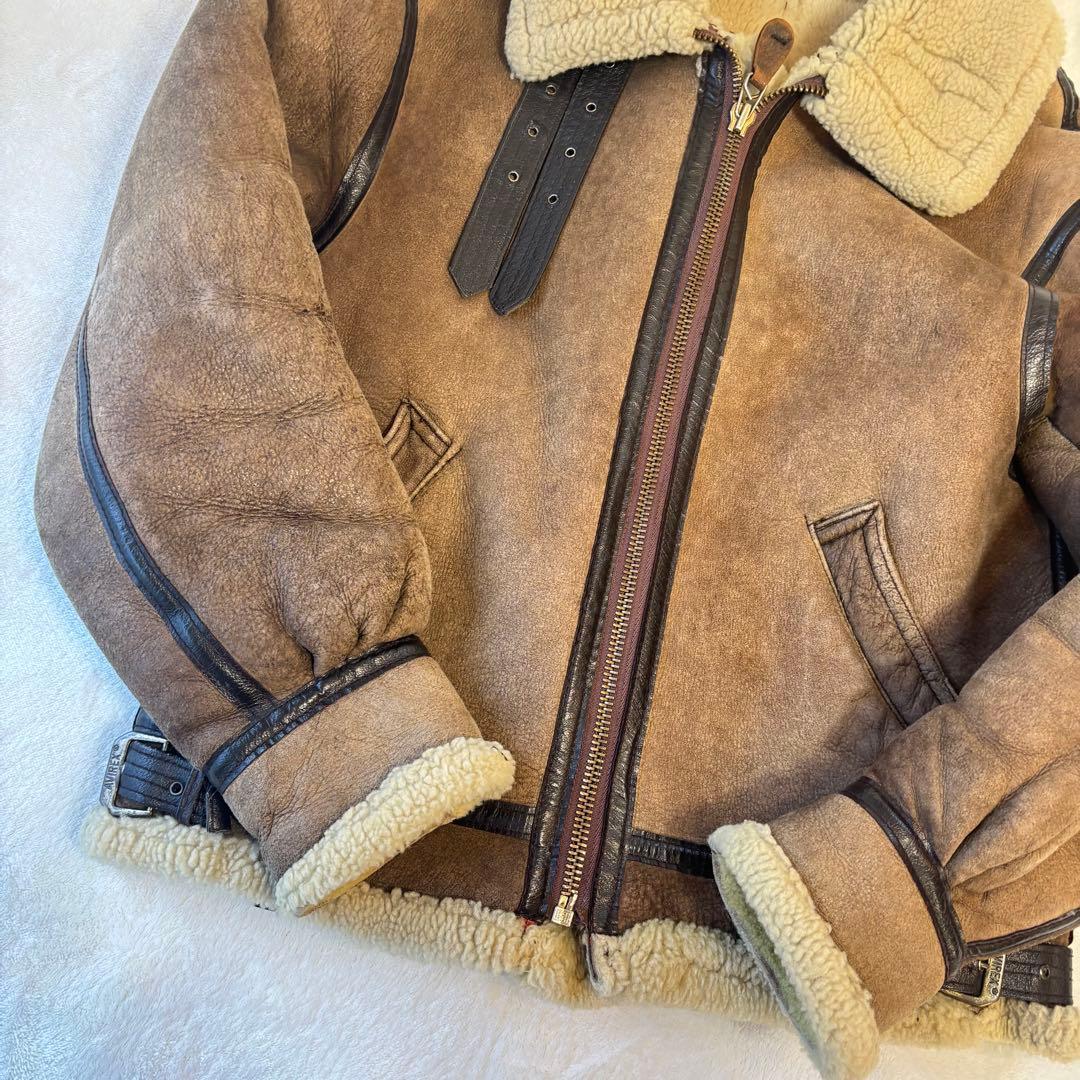 【専用】 アヴィレックス　ムートンジャケット　フライトジャケット　羊革　ブラウン