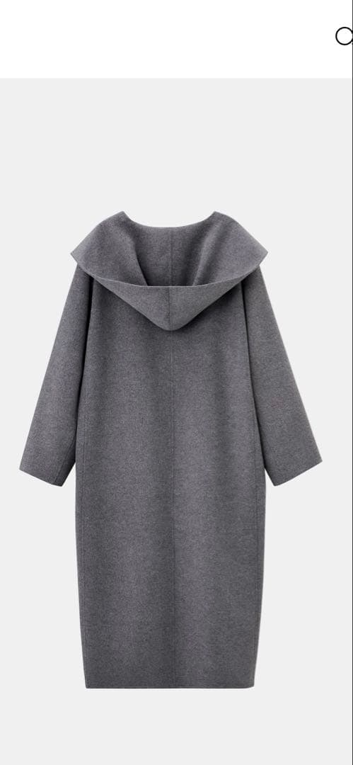 PLST ウールブレンドリバーフーディーロングコート