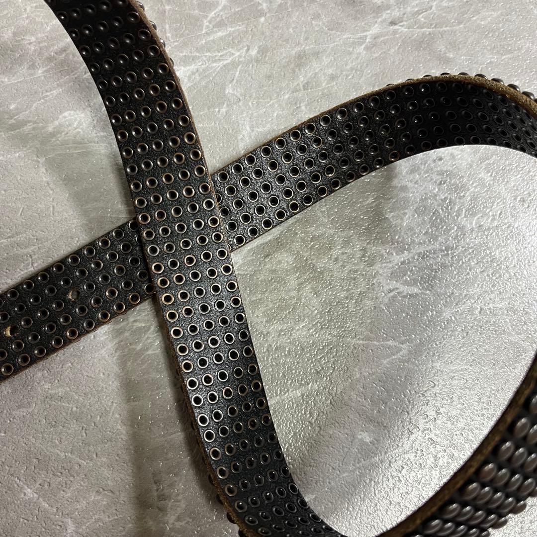 y2k 00s スタッズベルト グランジ レザー　本革　アメカジ　バイカー