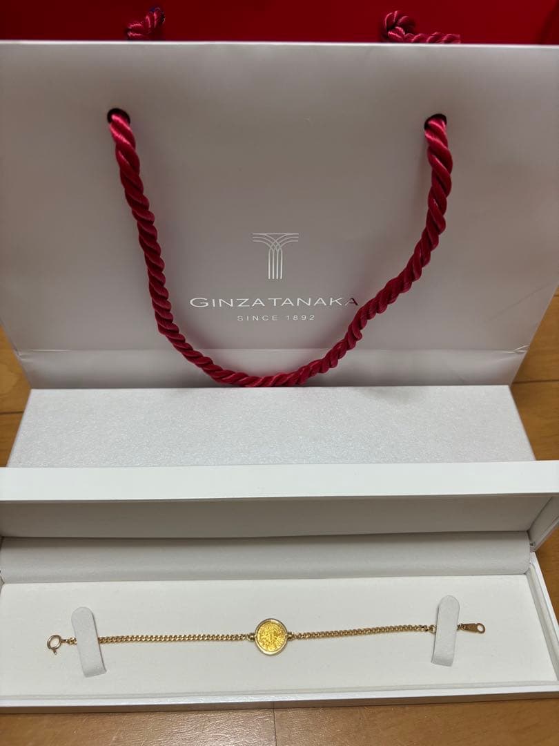 ギンザタナカ 田中貴金属 24K 18K 純金ブレスレット 18cmユニセックス