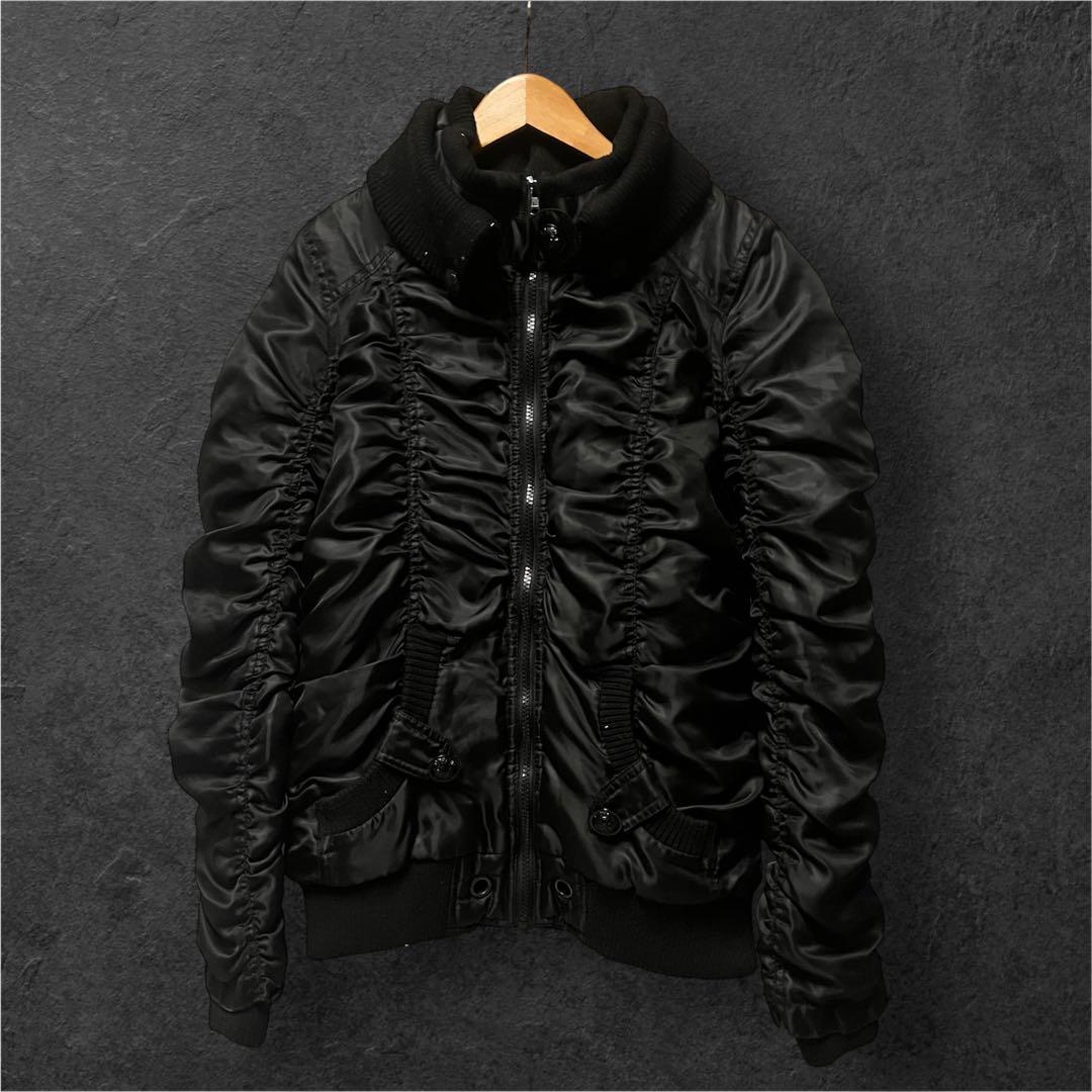 y2k archive ギャル ブラック ギャザー ジャケット - メルカリ