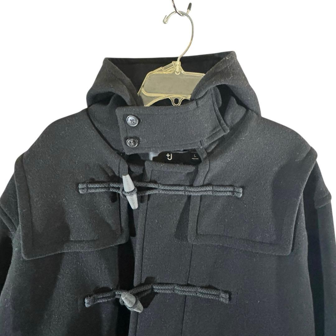 美品✨+J ユニクロ ダッフルコート オーバーサイズ ブラック 黒 L