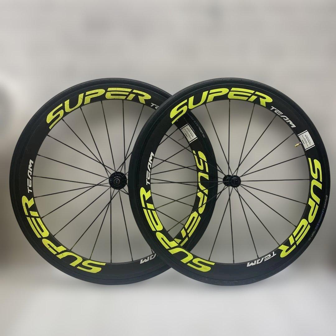 SUPER TEAM カーボンホイール クリンチャー 前後ホイール 11S - メルカリ
